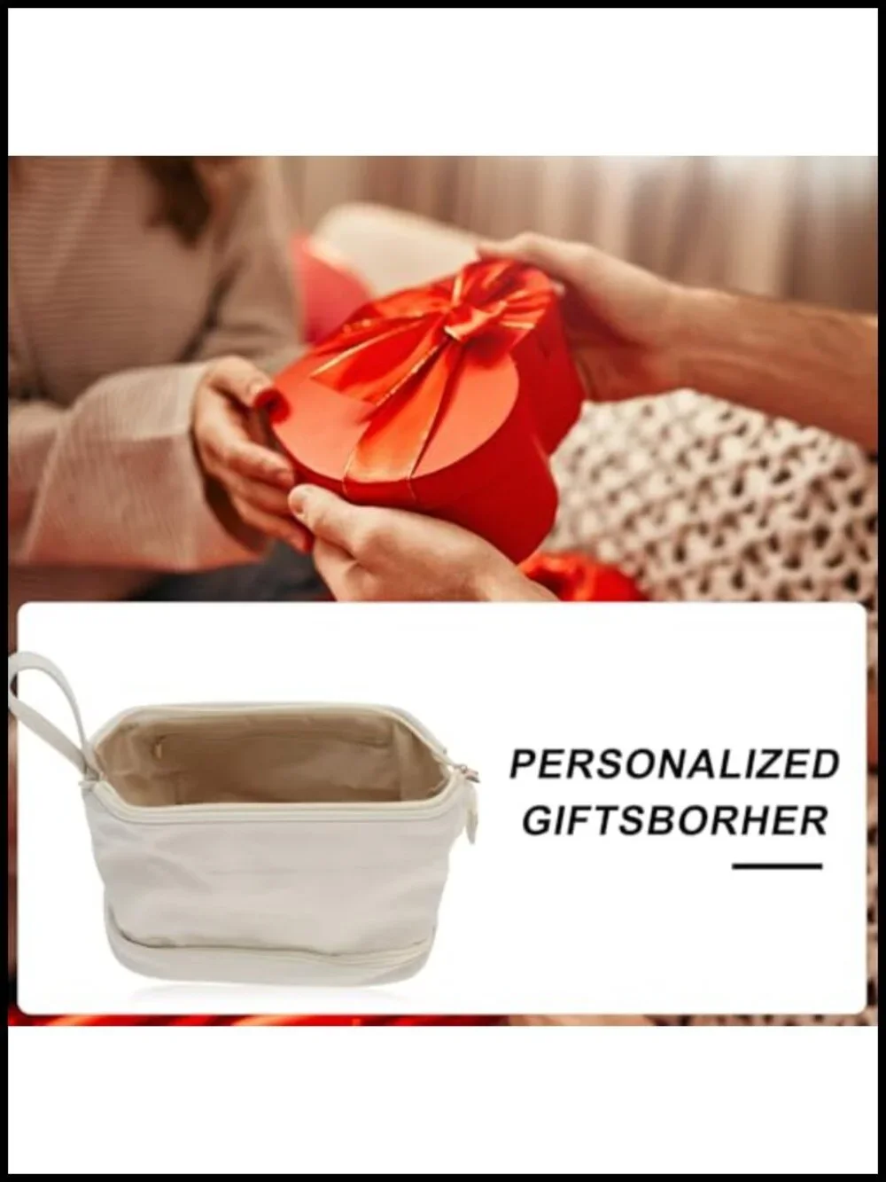 Double Layer Waterproof PU Leather Travel Makeup Bag with Brush Storage